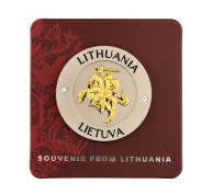 Apvalus metalinis magnetas su Vyčiu ir užrašu Lietuva Lithuania